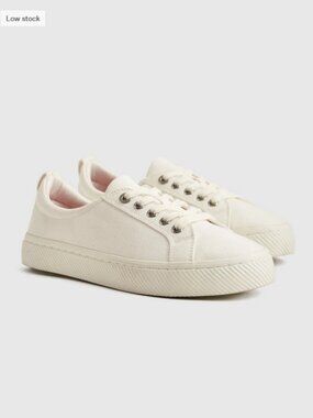 Quince White Canvas Everyday Sneakers Organic Cotton Low Top Size 8 New With Tag